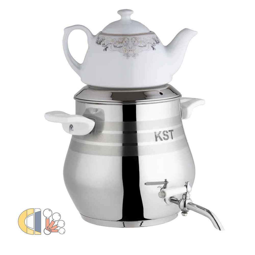 کتری و قوری استیل کی اس تی مدل 1023A دسته باکالیت