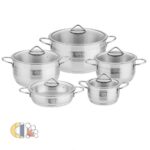 سرویس قابلمه استیل کی اس تی مدل 5010 10 پارچه