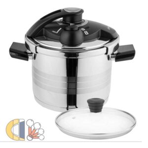 زودپز دوقلو استیل کی اس تی مدل 6085 گنجایش 6 لیتر + 4 لیتر با درب ترک