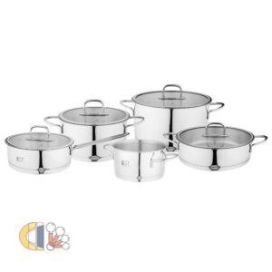 سرویس قابلمه استیل کی اس تی مدل 7010 11 پارچه