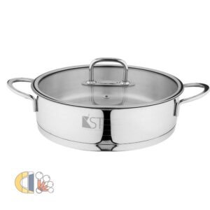 تابه استیل دو دسته کی اس تی  مدل 7027 سایز 28