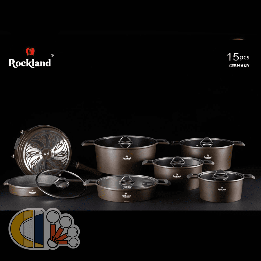 سرویس قابلمه 15 پارچه راکلند مدل آلمانی رزگلد