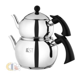 کتری و قوری استیل کی اس تی مدل 2024A دسته باکالیت