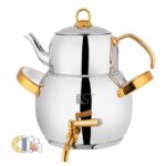 کتری و قوری کی اس تی مدل 4050TPSG دسته طلایی